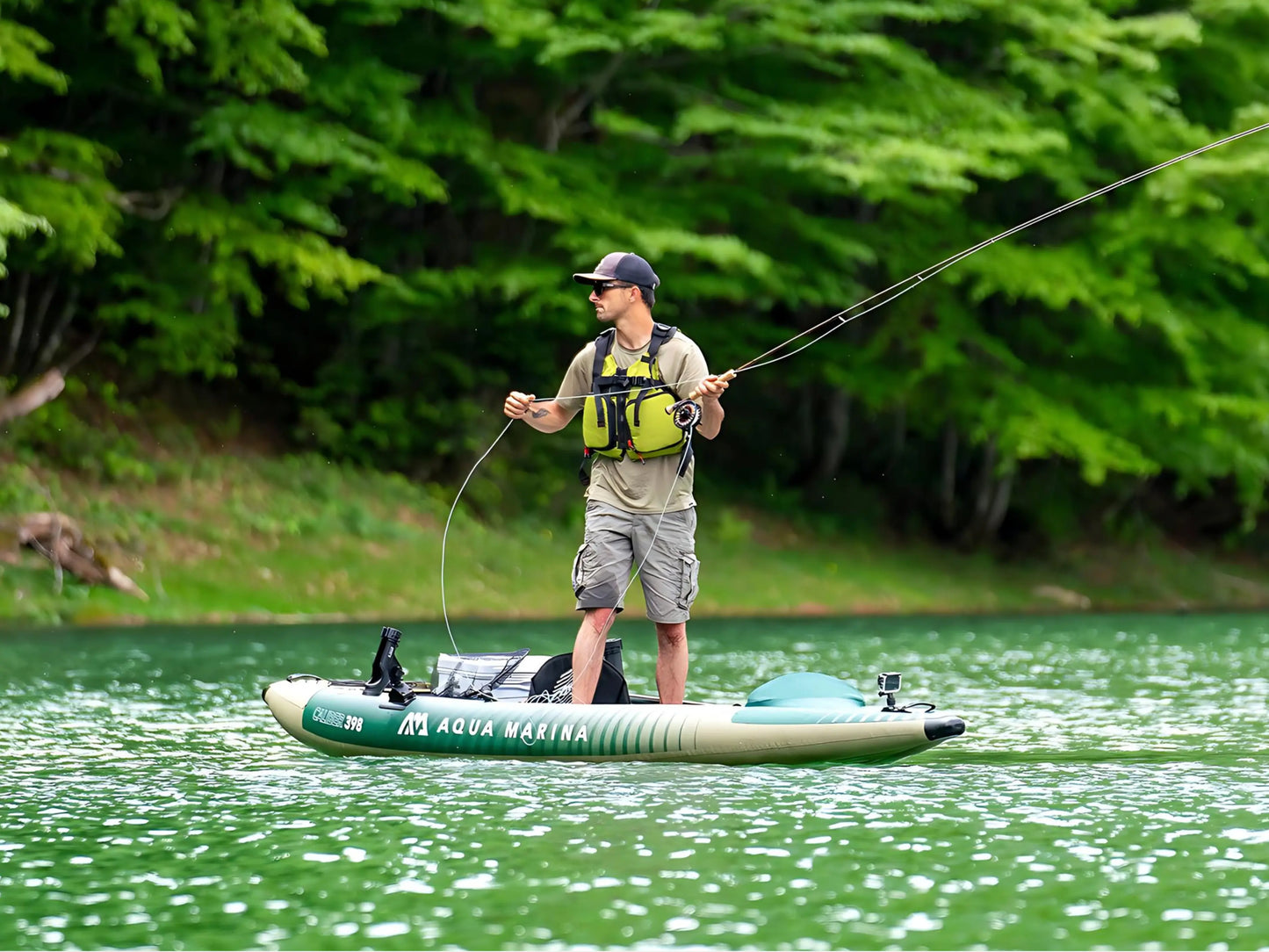 CALIBER 398 Angling / Fishing Inflatable Kayak 1/2-Person